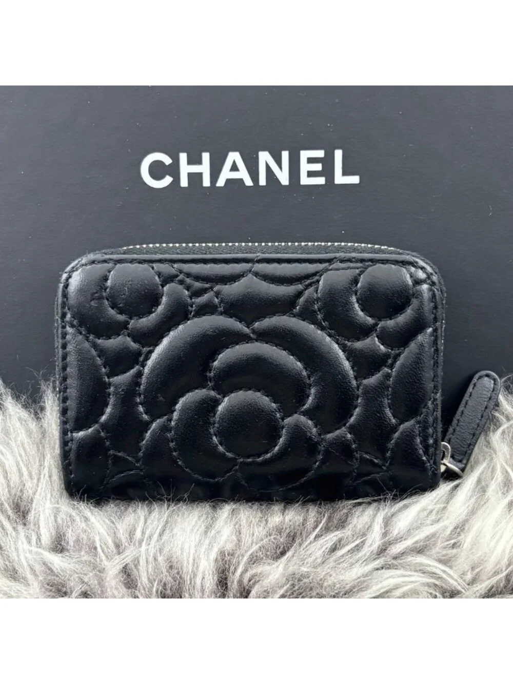 Chanel Wallet Camellia Stitch Coin Purse